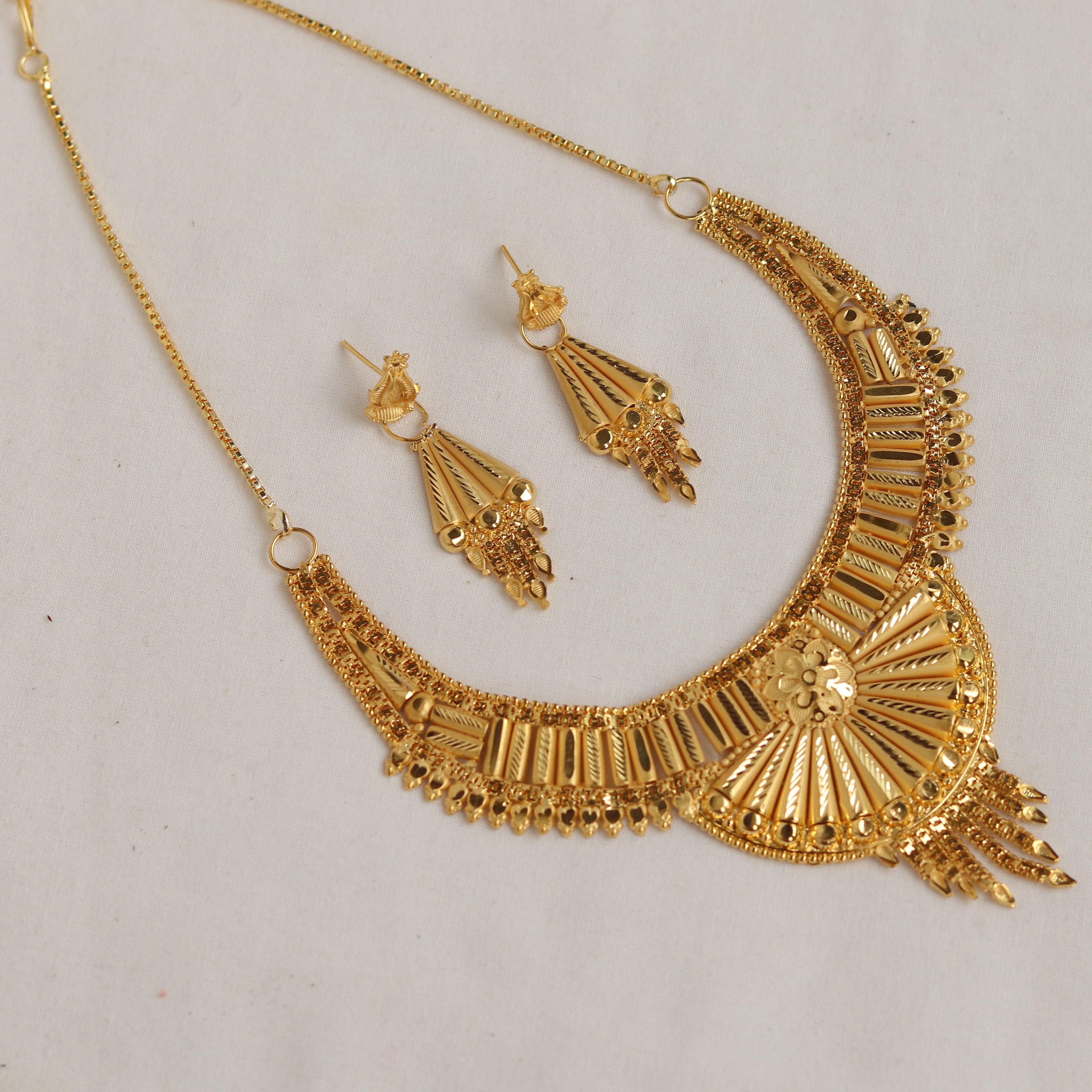 18k Gold-Plated Necklace set | Wedding Wear Necklace set for women | Indian  Jewellery for Women